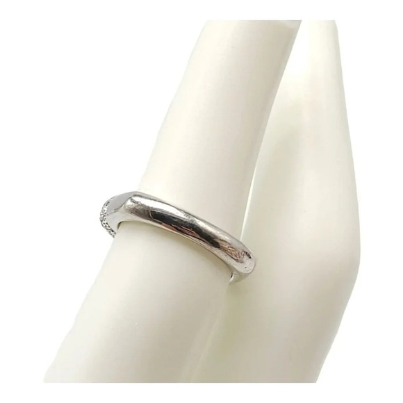 925 Sterling Silver Pave Cubic Zirconia Band Square Shape Ring 6 - Picture 6 of 6